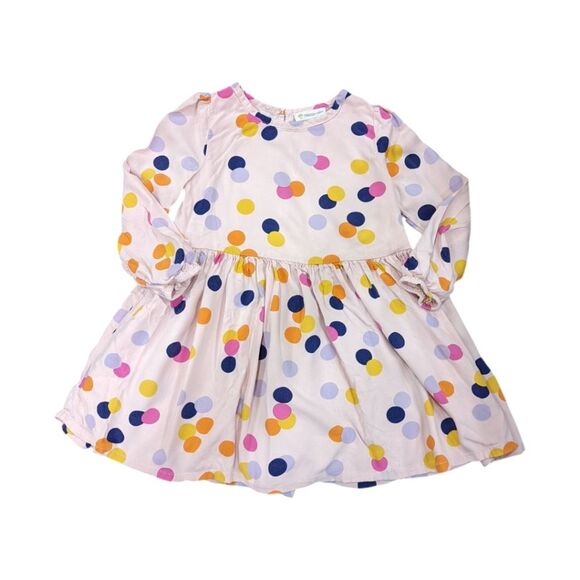 Tucker + Tate Light Pink Polka Dot Polkadot Long Sleeve Henley Dress Girl Size 4 - Picture 1 of 5